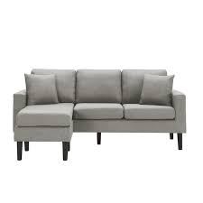 L Shaped Light Gray Sectional Sofa