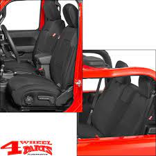 Seat Cover Set Black Neoprene Front And