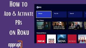 how to add and activate pbs on roku