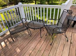 Black Metal Patio Set Glider Chair