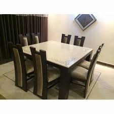 Square Marble 8 Seater Wooden Dining