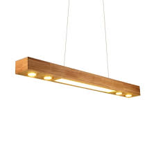 Nordic Style Linear Chandelier Light Led Wooden Pendant Lighting With Warm Lighting Beautifulhalo Com