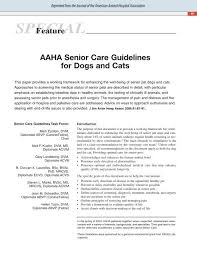 This diversity of species introduces Senior Care Guidelines For Dogs And Cats American Animal