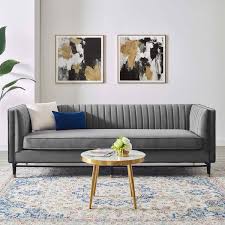 modway devote 93 5 in gray tufted