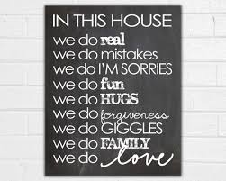 Print House Rules Sign Family Rules