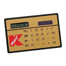 Custom Slim Credit Card Size Solar Powered Calculator