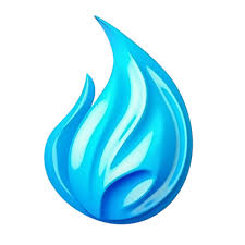 3d Render Blue Fire Flame Icon