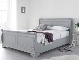 Louie Wooden Sleigh Bed Grey Time4sleep
