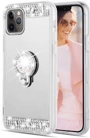 Buy the best and latest iphone mirror case on banggood.com offer the quality iphone mirror case on sale with worldwide free shipping. Goldcherry For Iphone 11 Mirror Case With Ring Holder Kickstand For Girls Women Bling Shining Rhinestone Diamond Luxury Makeup Case For Iphone 11 6 1 Inch Silver Walmart Com Walmart Com