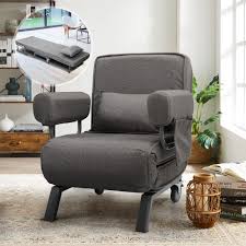 grey fold out lazy sofa bed chair w