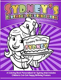 Sydneys Birthday Coloring Book Kids Personalized Books A