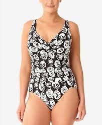 Details About Anne Cole Plus Size 20w Roses Twist Front Ruched 1 Pc Maillot Swimsuit Nwt 108