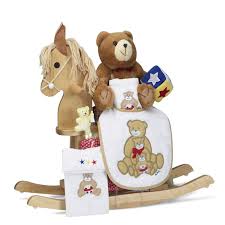 natural rocking horse baby gift