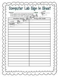 Computer Lab Sign Up Sheet Template
