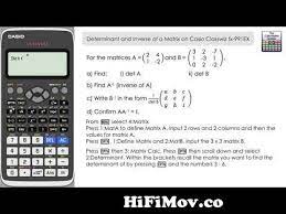fx 570ex calculator from matrix inverse