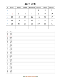 May june 2021 printable calendar free printable calendar is the latest worksheet that you can find. Printable 2021 July Calendar Grid Lines For Daily Notes Vertical Free Calendar Template Com
