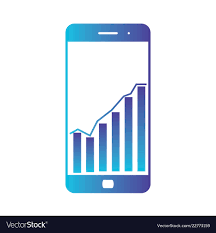 Smart Phone With Statistics Graph Chart Screen