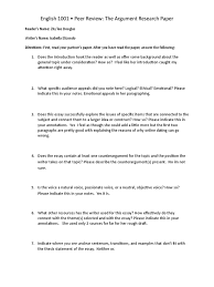 research argument essay rough draft peer review 