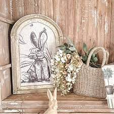 Arched Window Frame Linen Rabbit Wall