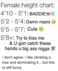 Female Height Chart 410 51 Baddie 512 5 4 Damn Mami 515