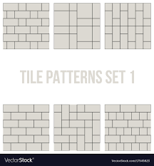set of thin line seamless pattern brick