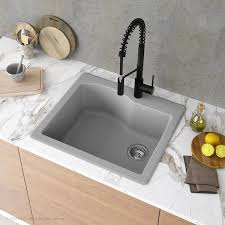 kitchen sink and strainer grey