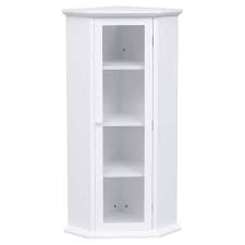 Urtr White Wood Storage Cabinet Corner