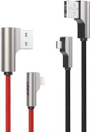 Aukey 6 6 Foot Right Angle Lightning Cable 2 Pack