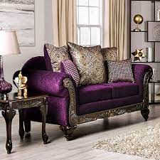 Furniture Of America Casilda Purple Loveseat
