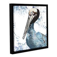 Amazon.com: ArtWall Sarah Ogren's Blue Pelican, Gallery Wrapped  Floater-Framed Canvas 10x10: Posters & Prints