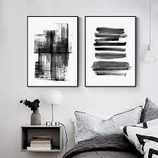 Abstract Black White Geometric Wall Art