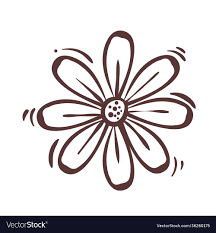 spring flower drawing line style icon
