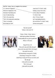 What does black eyed peas's song where is the love? Where Is The Love By Black Eyed Peas English Esl Worksheets For Distance Learning And Physical Classrooms