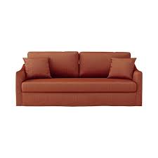 Wilfried 80 7 In Modern Slipcovered Sofa With Removable Seat And Back Cushions Rust