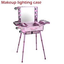 Complete with lights and foldable legs, it's like a makeup studio on wheels! Professional Black Aluminum Makeup Case With Lights Lighted Makeup Table With Mirror Stands Makeup Case With Light Aluminum Makeup Casemakeup Case Aliexpress