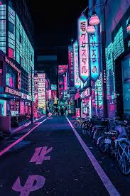 The best quality and size only with us! Neon Japanese City Wallpaper Novocom Top