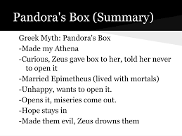 ppt pandora s box summary powerpoint presentation id  pandora s box summary greek myth