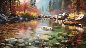 river autumn beauty peaceful landscape