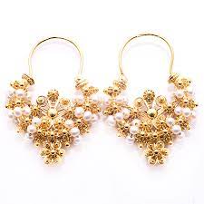 gold croatian earrings pearls