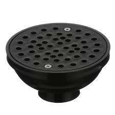 oatey round black abs area floor drain