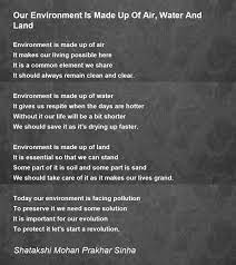 air water and land poem