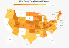 Which state likes candy corn the most?