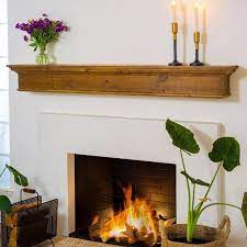 Vintage Wood Fireplace Mantel Wall Cap