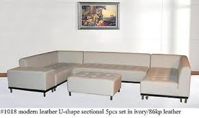 modern design white leather sectional