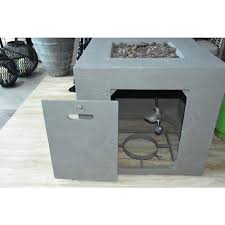 Square Concrete Propane Fire Pit Table