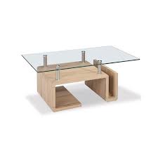 Edith Glass Coffee Table With Natural