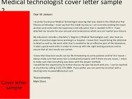 Medical Technologist Cover Letter
