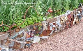 recycled metal garden edge idea spotted