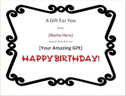 Free Happy Birthday Gift Card Template Certificate Templates