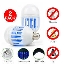 E26 Or E27 Bug Zapper Light Bulb 2 In 1 Mosquito Killer Lamp Uv Led Electronic Insect Fly Killer For Indoor And Outdoor 2 Pack Walmart Com Walmart Com